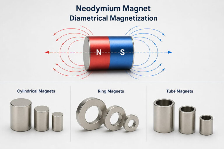 Neodym-Magnet – Diametrische Magnetisierung – Gängige Formen