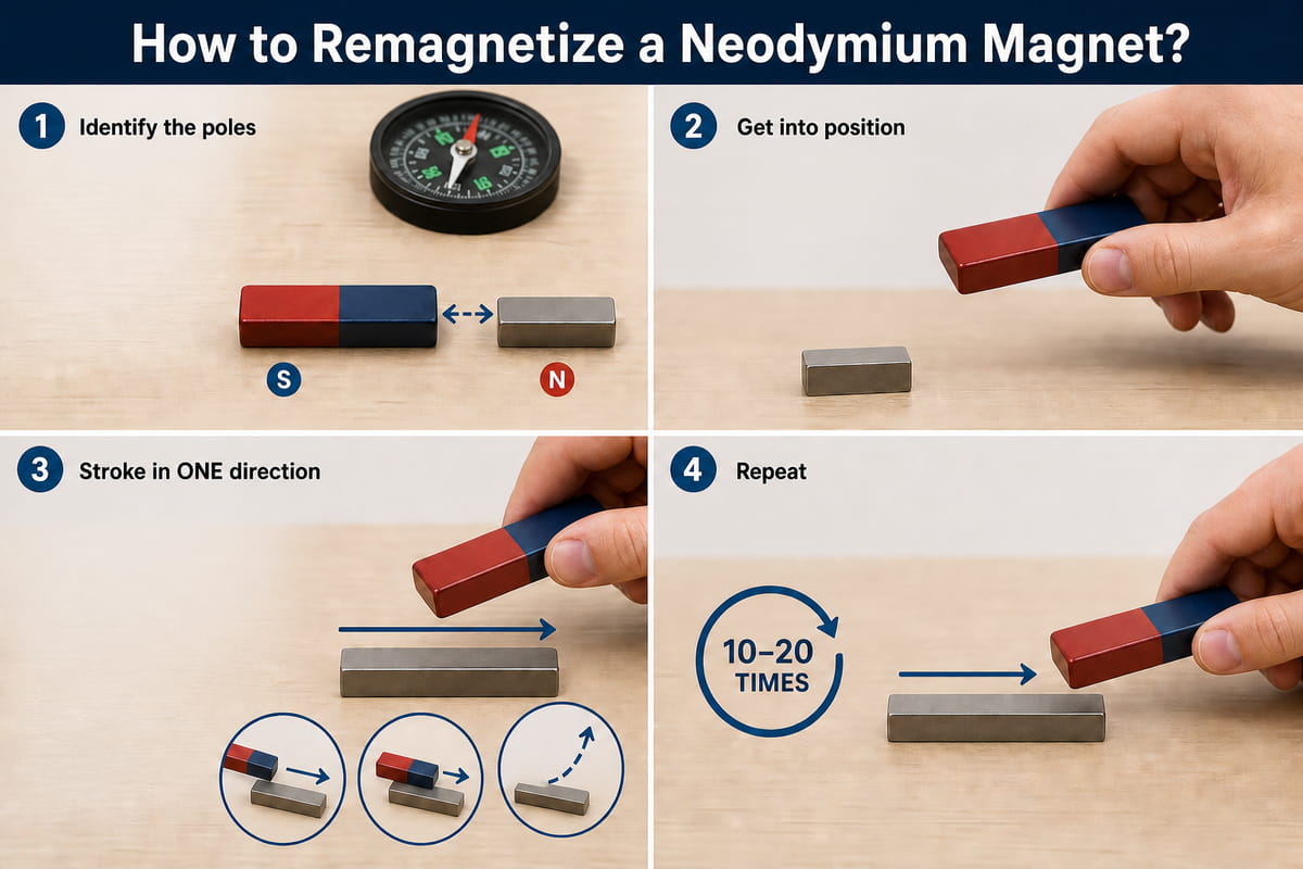 DIY-Streichmethode zur Remagnetisierung eines Neodym-Magneten