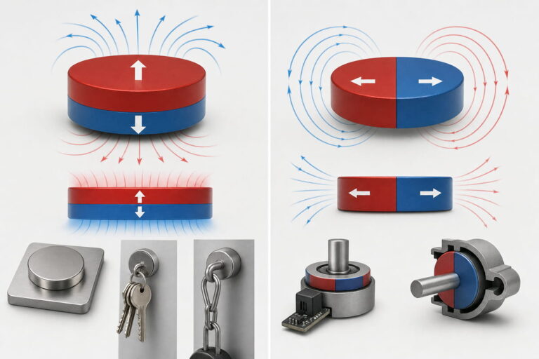 Optionen zur Magnetisierung von Scheibenmagneten
