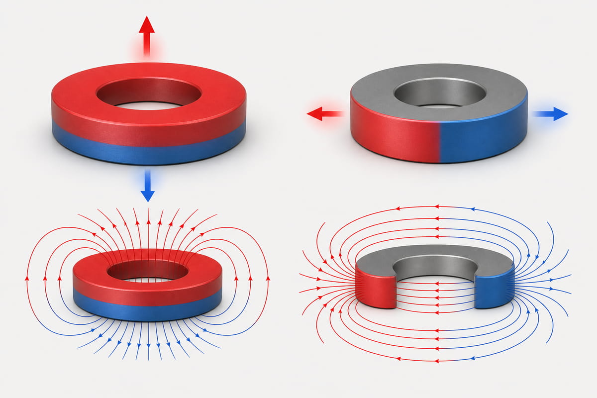 Magnetisierungsrichtungen von Ringmagneten
