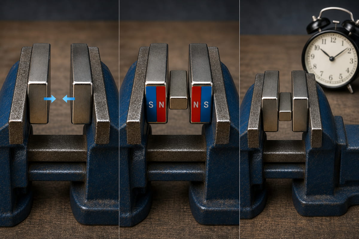 Sandwich-Methode zur Remagnetisierung eines Neodym-Magneten