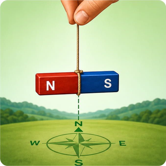 Die „Hängemethode“ zur Bestimmung des Nord- und Südpols