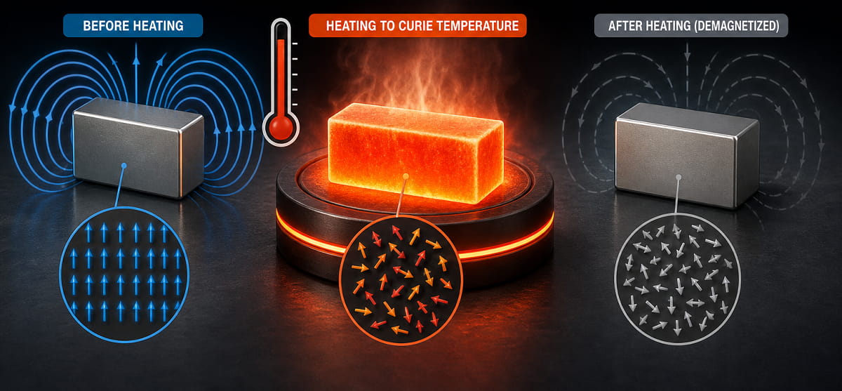 Thermische Entmagnetisierung (Wärme)