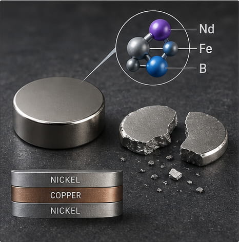Was ist ein N52-Magnet? Stärke, Eigenschaften, Sicherheit und Anwendungsbereiche 7 Sprödes Material des N52-Magneten