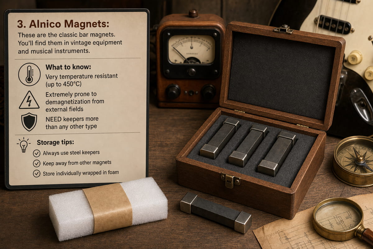 Wie lagert man Stabmagnete? 5 richtige Methoden, um ihre Magnetkraft zu erhalten 11 So lagern Sie Alnico-Stabmagnete