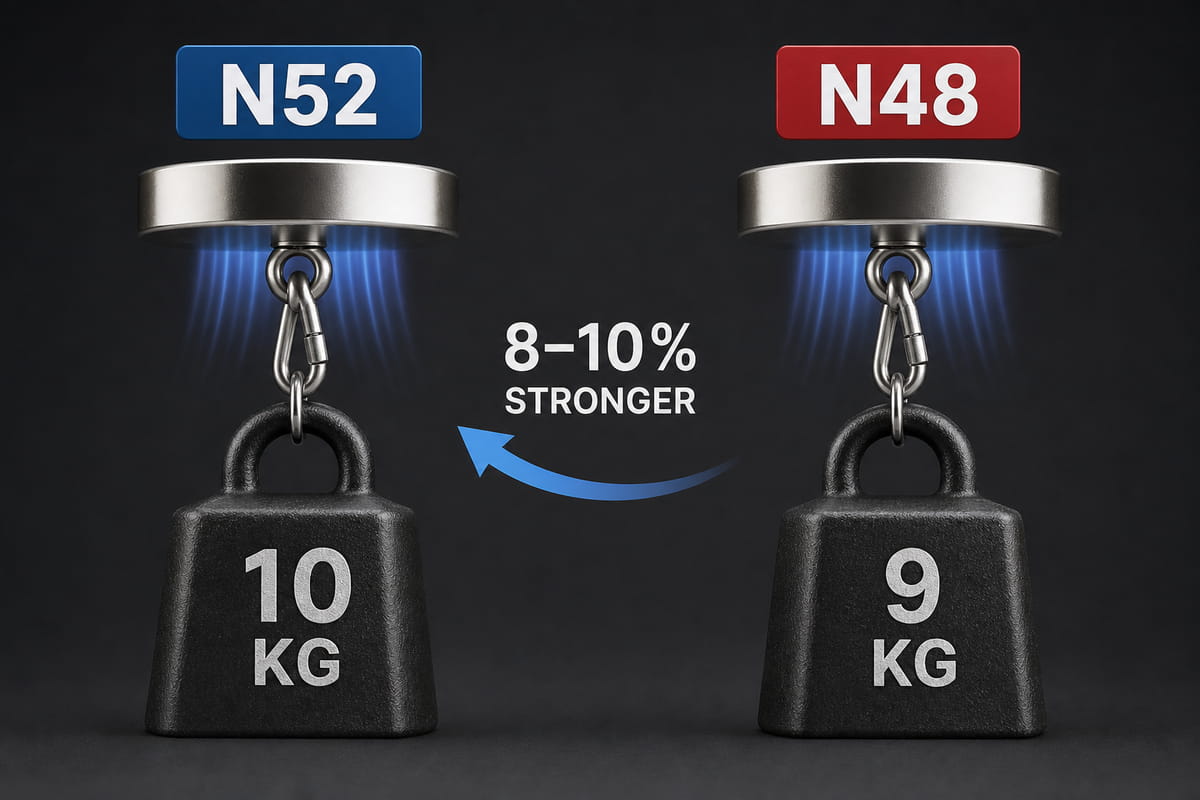 N52 ist hinsichtlich der Zugkraft etwa 8–10% stärker als N48