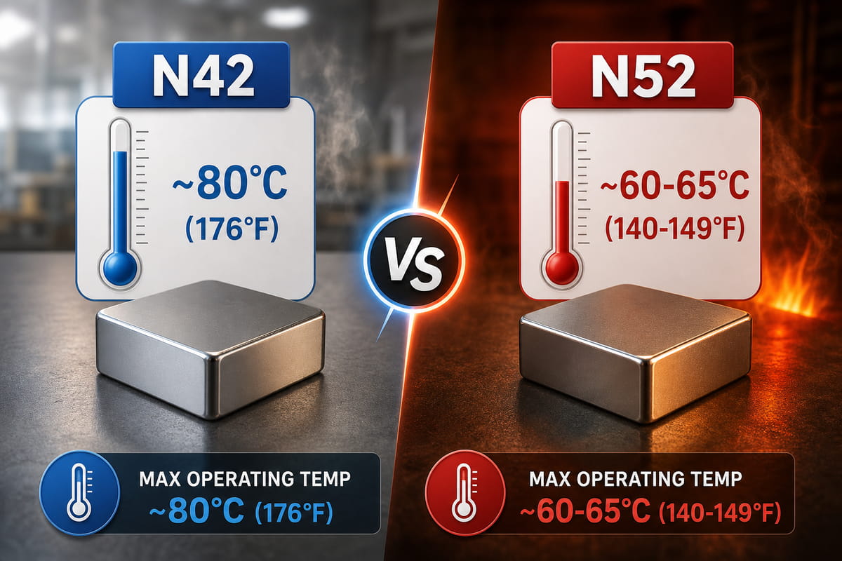 N52- vs. N42-Magnete: Stärke, Wärmeentwicklung, Kosten und welche Wahl sollte man treffen? 5 Temperaturbeständigkeit von N52- und N42-Magneten