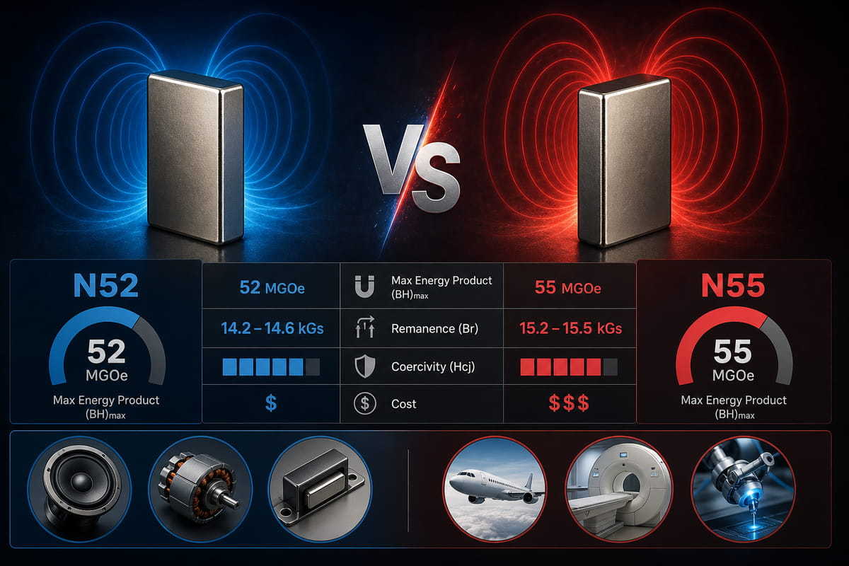 N52- vs. N55-Magnete: Welche Güteklasse sollten Sie verwenden? 4 N55 vs. N52 – Magnetstärke