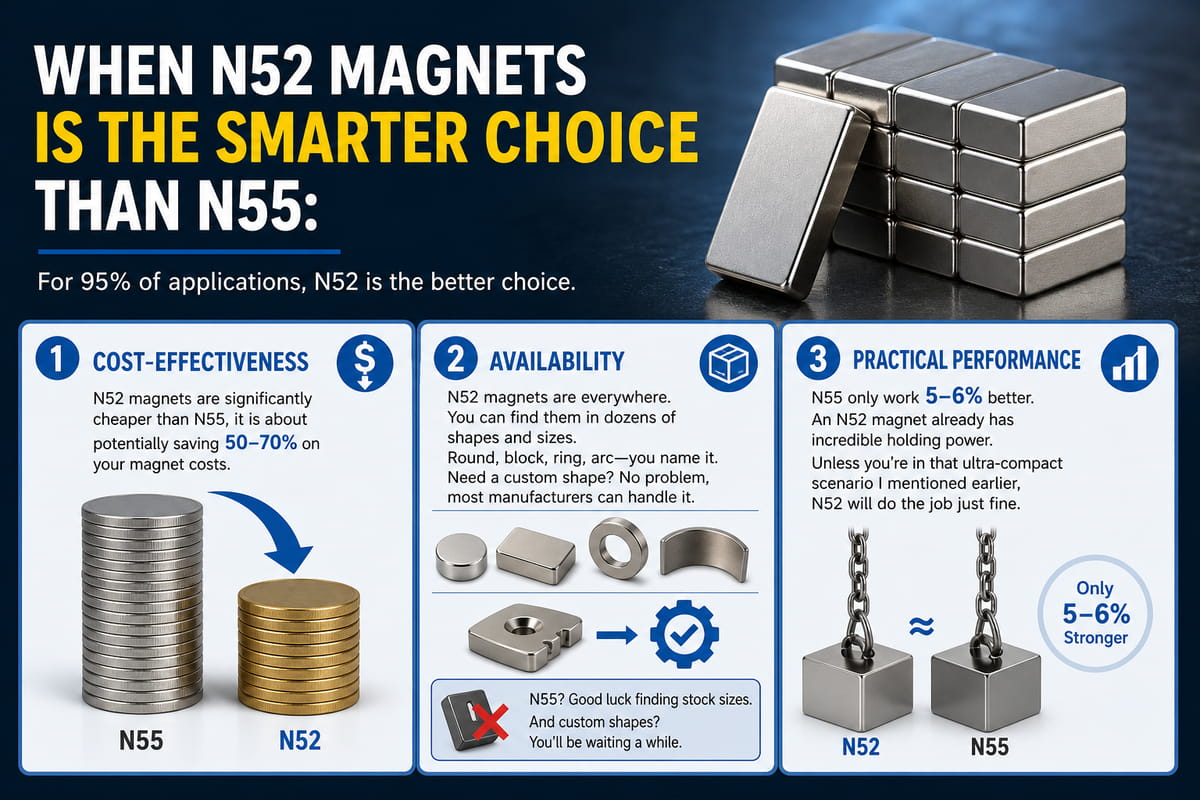 N52- vs. N55-Magnete: Welche Güteklasse sollten Sie verwenden? 10 Wann sind N52-Magnete die bessere Wahl als N55-Magnete?