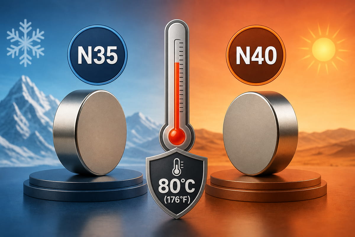 Temperaturtoleranz von N35- und N40-Magneten