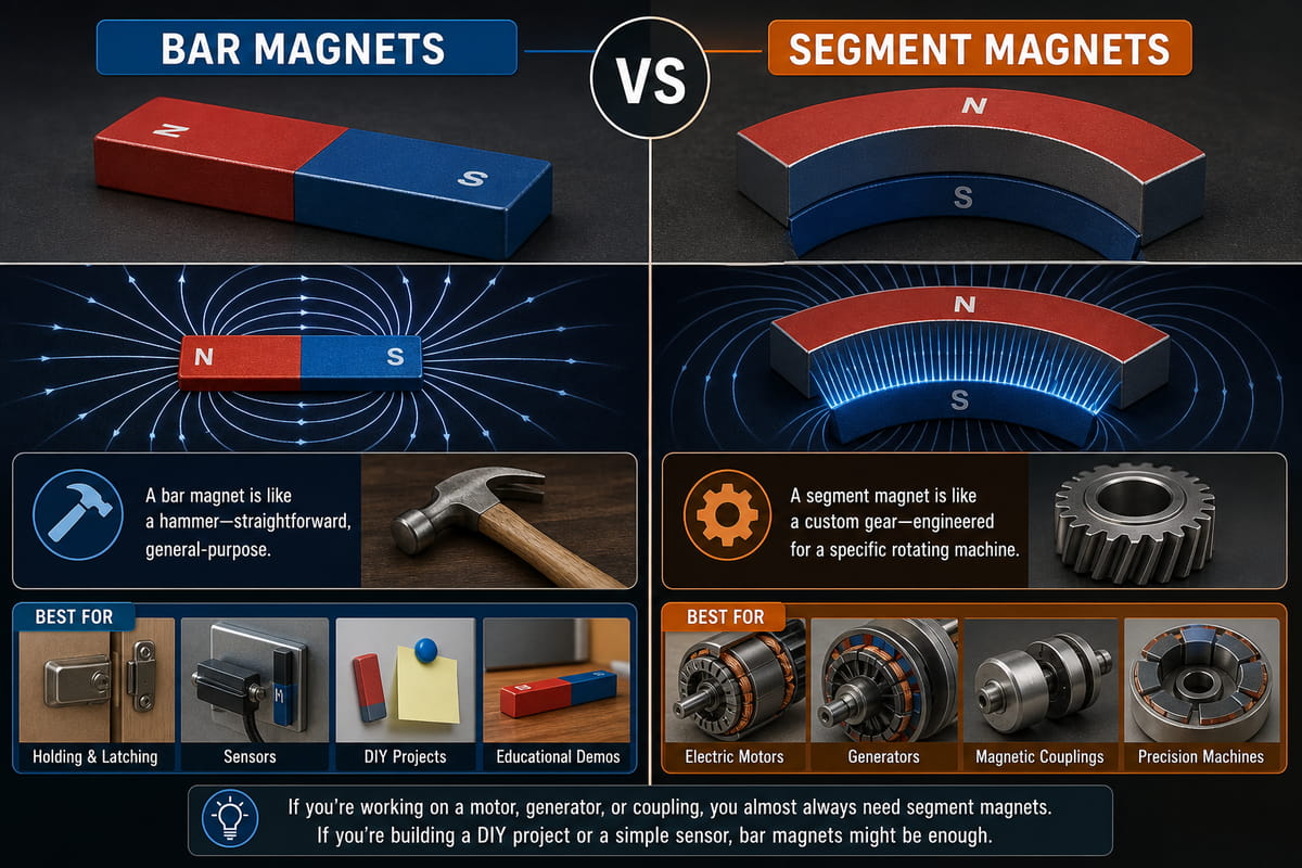 Was sind Segmentmagnete? Materialien, Anwendungsbereiche und Auswahlhilfe 11 Segmentmagnete vs. Stabmagnete