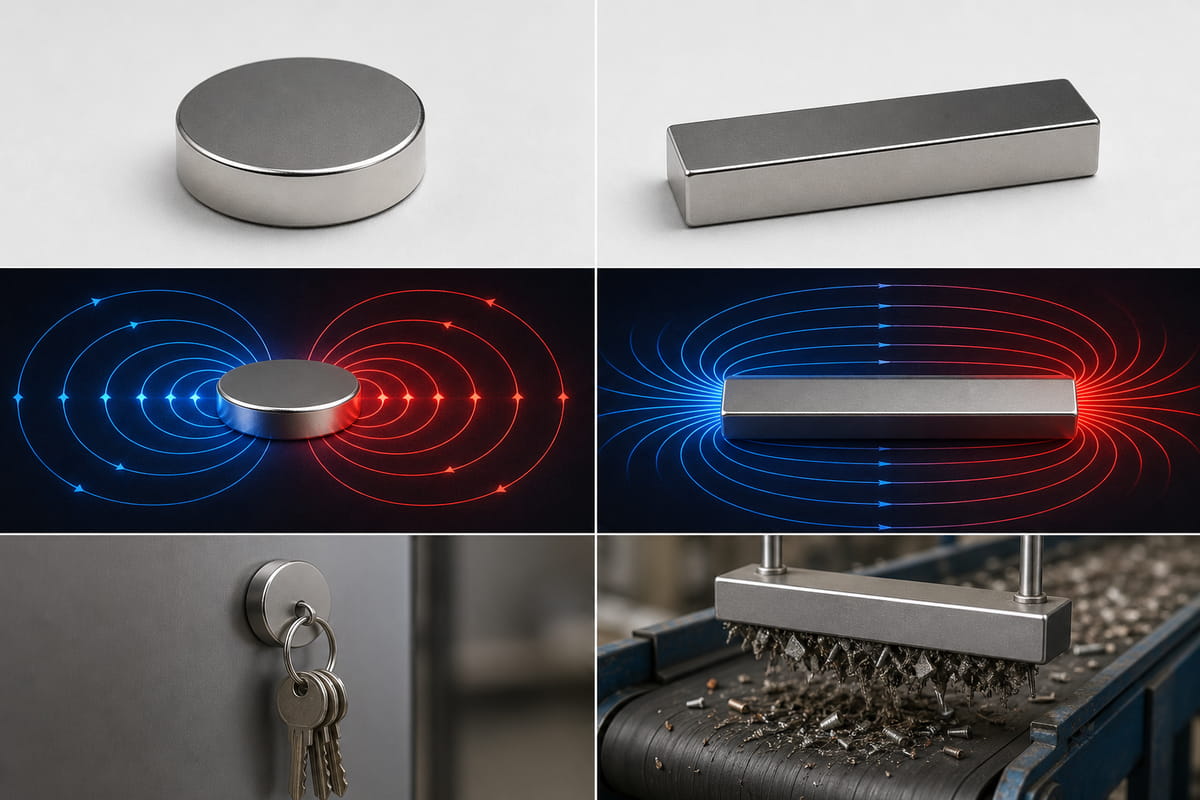 Scheibenmagnet vs. Stabmagnet