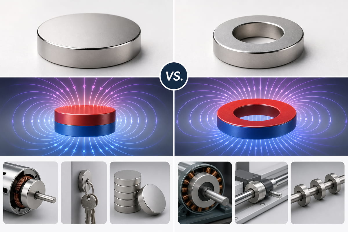 Scheibenmagnet vs. Ringmagnet